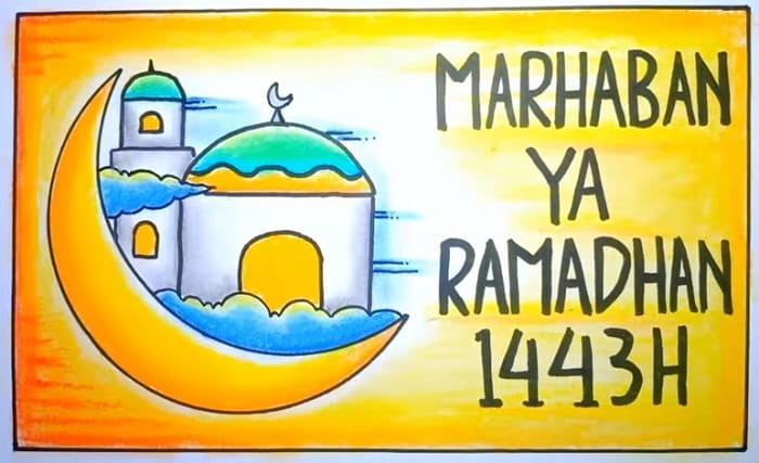 gambar tema Ramadhan simple untuk anak sd
