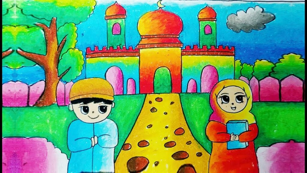 gambar tema Ramadhan simple untuk anak sd