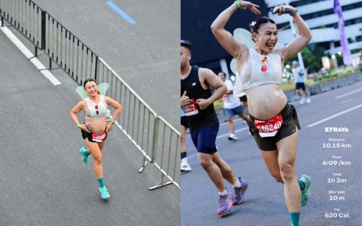 Dina Bawden Selesaikan Lomba 10K di JRF 2026 Saat Hamil 6 Bulan